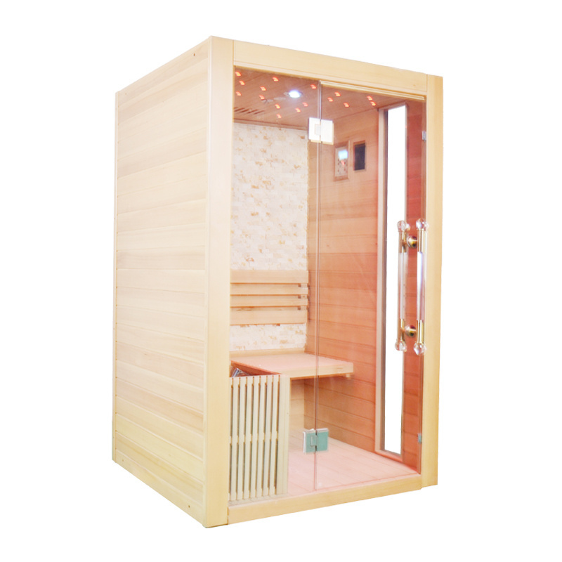 2 peoples steam wet sauna room indoor hemlock sauna room with electric heater