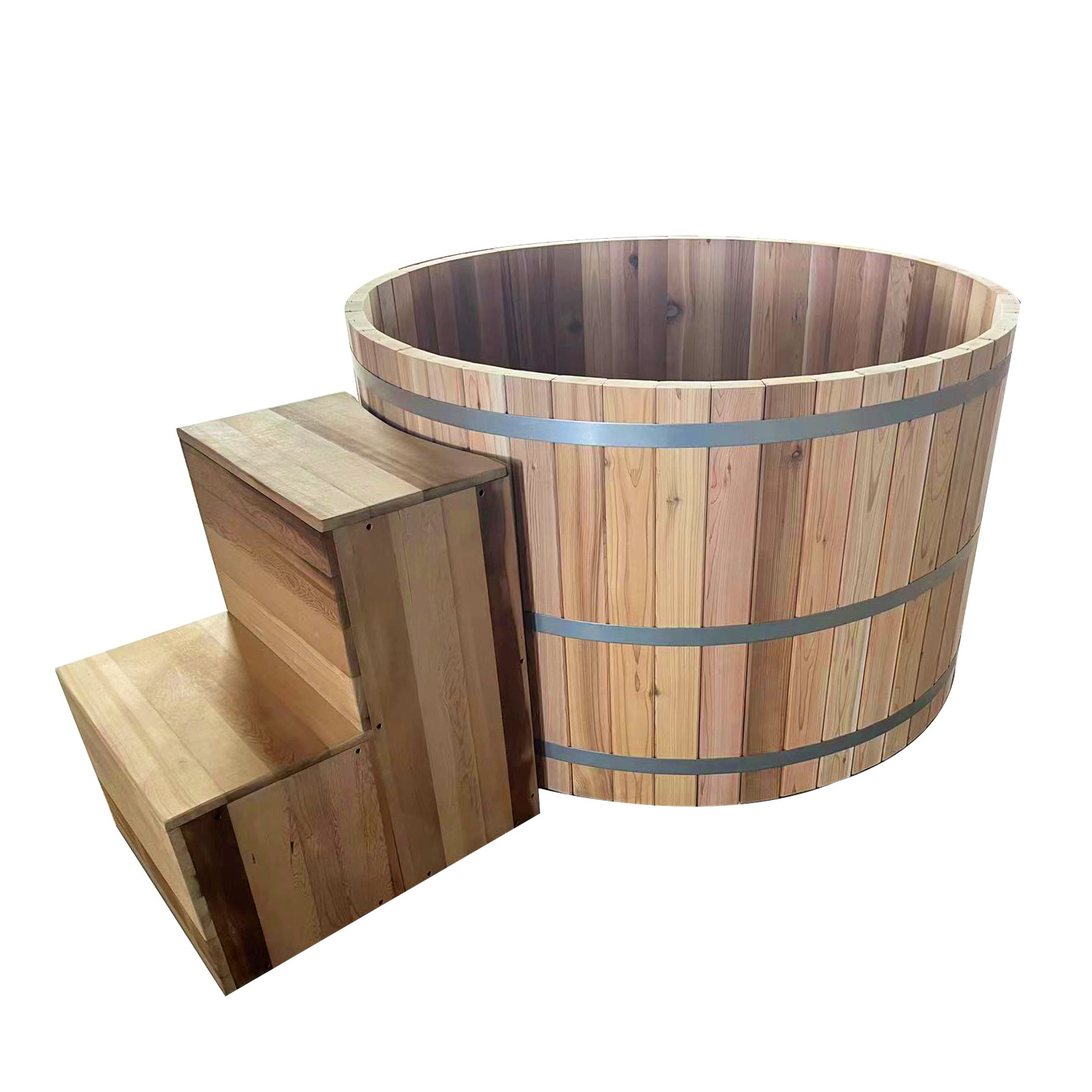 Hot sale popular wooden wood barrel bathtub with Wood burner garden