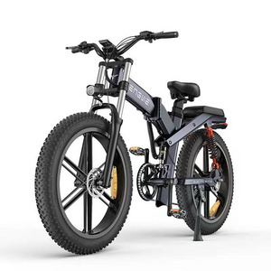 ENGWEX26 26inch Thick Fat Tire Mountain Electric Bike Aluminum Alloy 8 SPEED 1000W Motor Folding Electric Bike