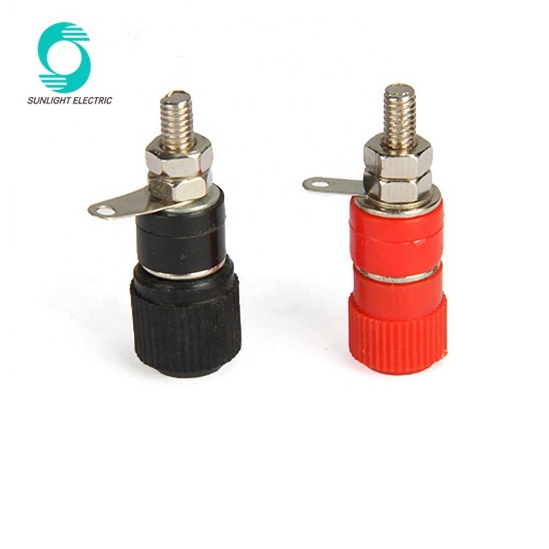 JS-910B 4mm Thread Black Red Banana plug Jack socket Female Binding Post for Speaker Audio