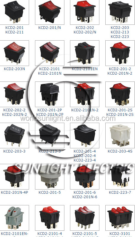 KCD2-201N-2 kcd2 ON-OFF 4 PIN illuminated universal electric rocker switch