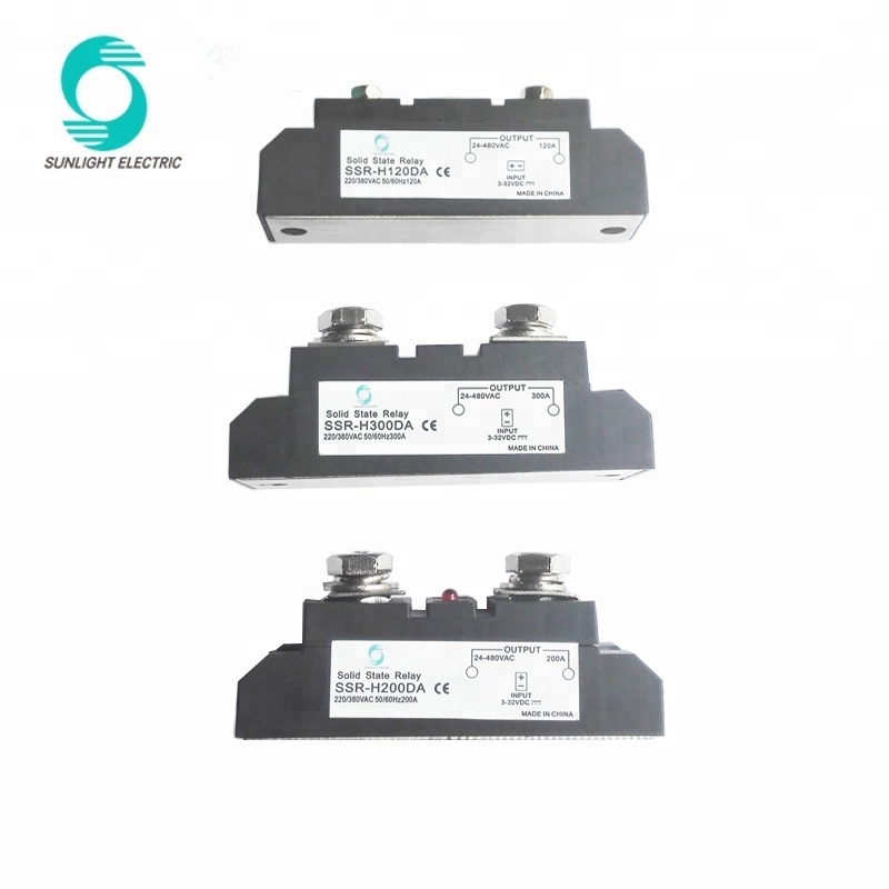 SSR DA series general purpose led 3-32V DC input 24-480V AC output dc-ac 150A 200A 250A Industrial ssr solid state relay