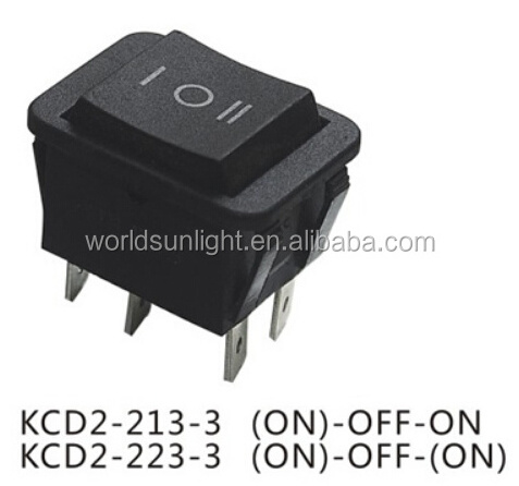 KCD2-213-3 (on) off on 3 way 6 pin t85 momentary rocker switch