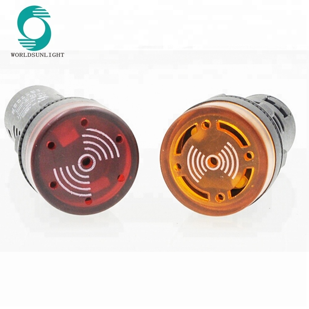 AD16-22SM 22mm 12V 24V 110V 220V colorful indicator flashing led light buzzer,buzzer with light