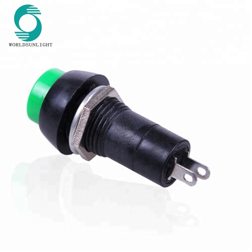 PBS-11A ON-OFF 12mm Thread Dia AC 250V 3A 2 Pins ROUND Push button Pushbutton Switch