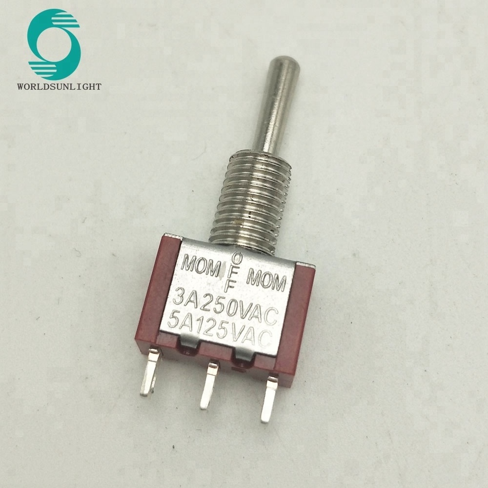 MTS-123 (ON)-OFF-(ON) 3A 250VAC 3 PIN mini momentary toggle switch