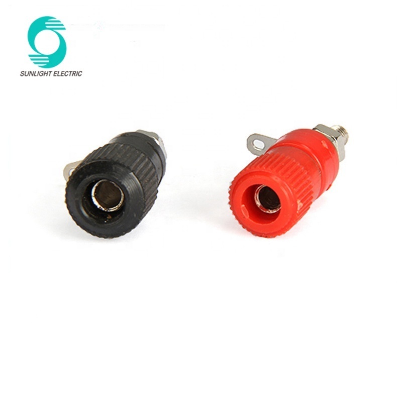 JS-910B 4mm Thread Black Red Banana plug Jack socket Female Binding Post for Speaker Audio