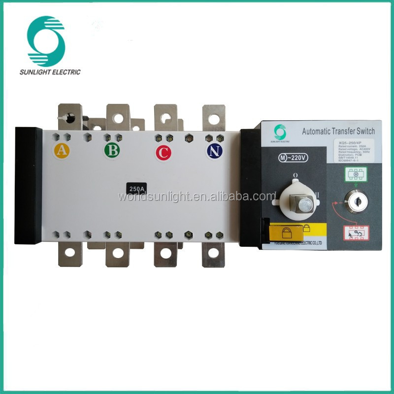 CE XLQ5 AC DC ATS 63A-2500A 3P 4P 3 PHASES motorized automatic transfer switch