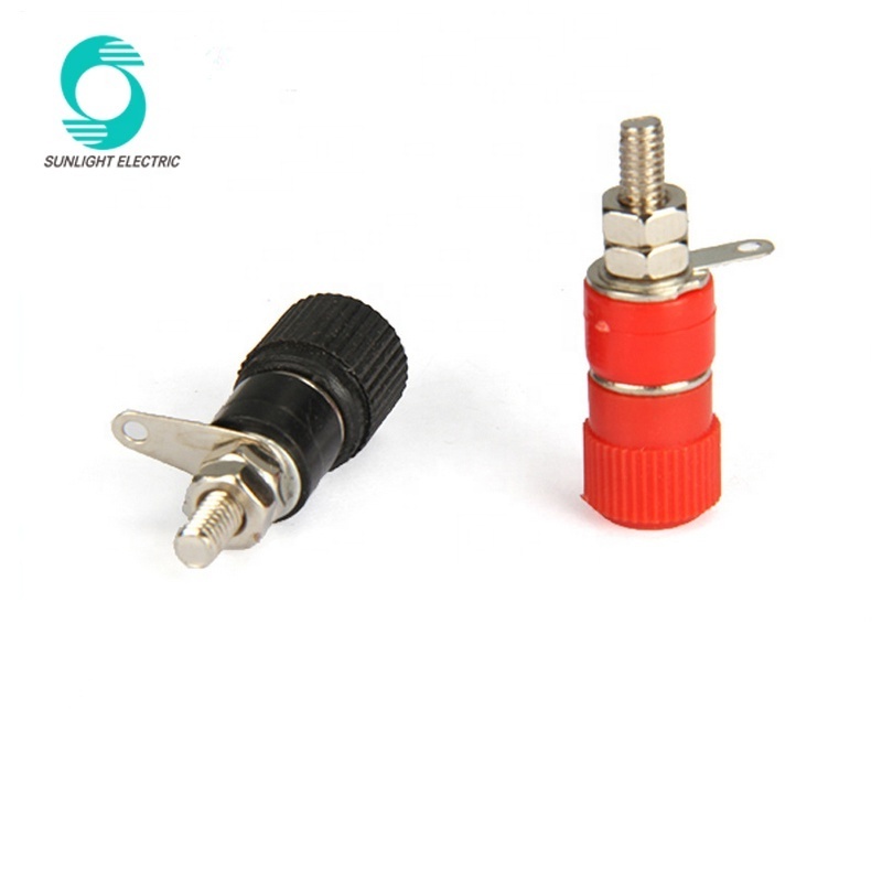 JS-910B 4mm Thread Black Red Banana plug Jack socket Female Binding Post for Speaker Audio