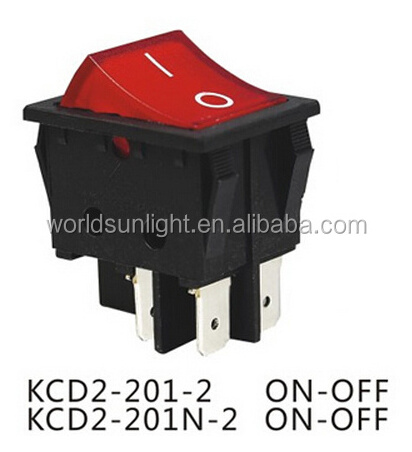 KCD2-201N-2 kcd2 ON-OFF 4 PIN illuminated universal electric rocker switch