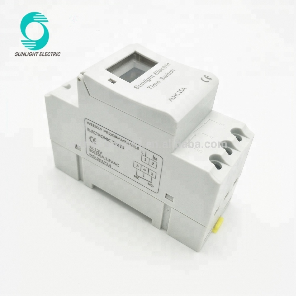 XLHC15A 220V 15A Weekly or Daily LCD DIN Rail Digital Programmable mechanical Timer Switch