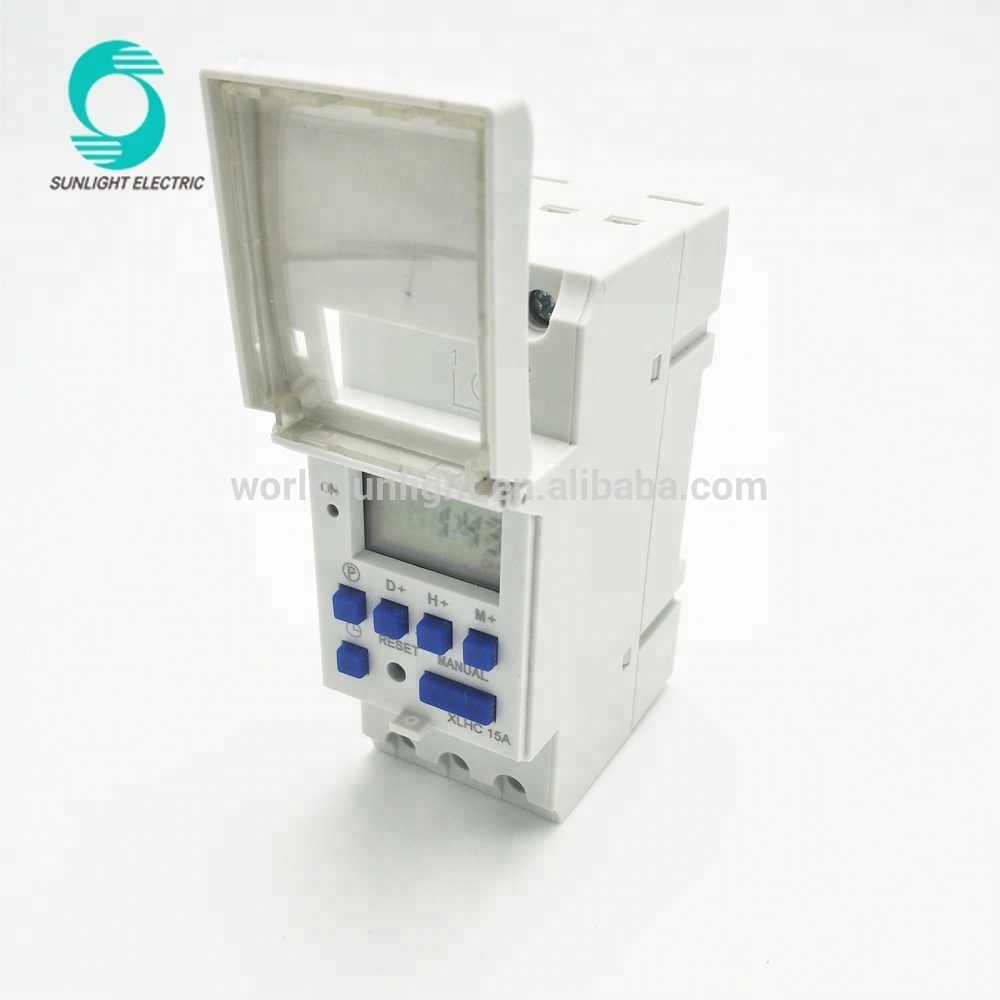 XLHC15A 220V 15A Weekly or Daily LCD DIN Rail Digital Programmable mechanical Timer Switch