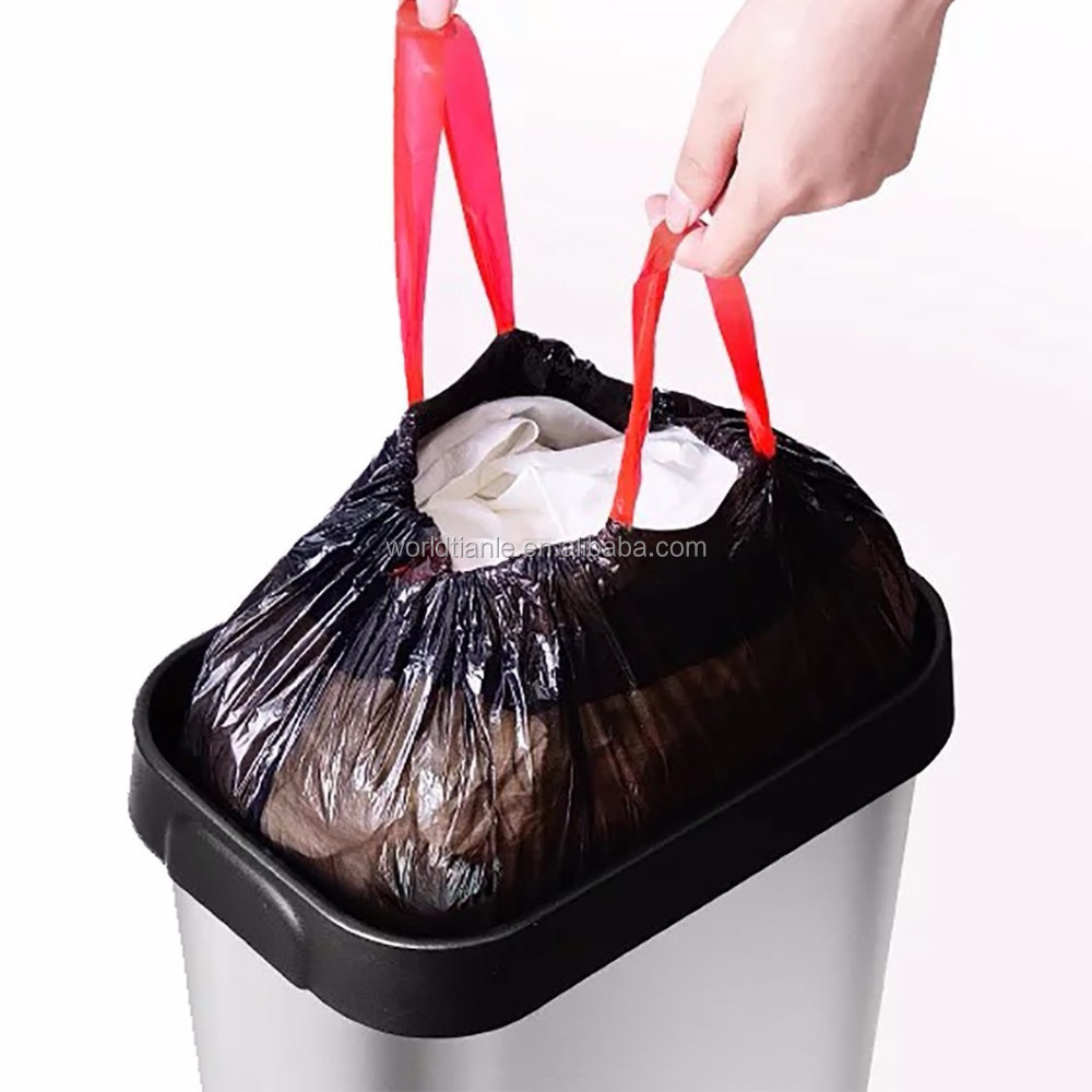 Trash Bags Kitchen 13Gallon Drawstring Bin Liner Thickness ,Colored Trash Garbage Wastebasket Bags with Handle-tie