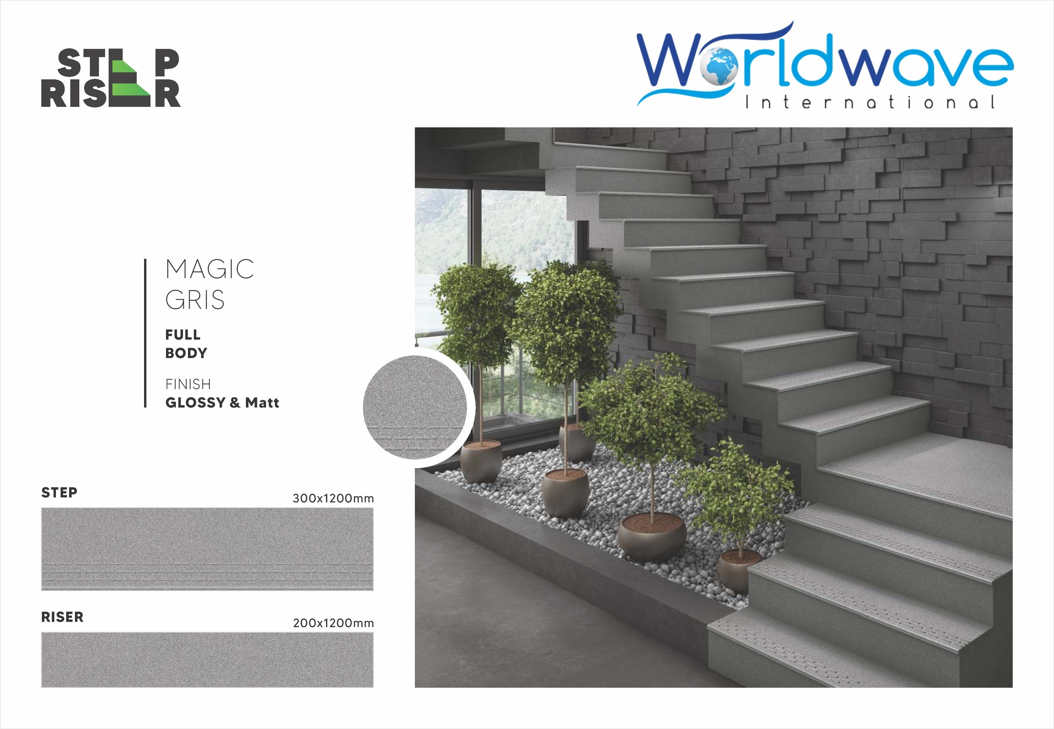 Step Tiles 30x120cm 20x120cm Riser Tiles Decorative Design Tiles Fully Body Vitrified Antiskid world of staircases Best Superior