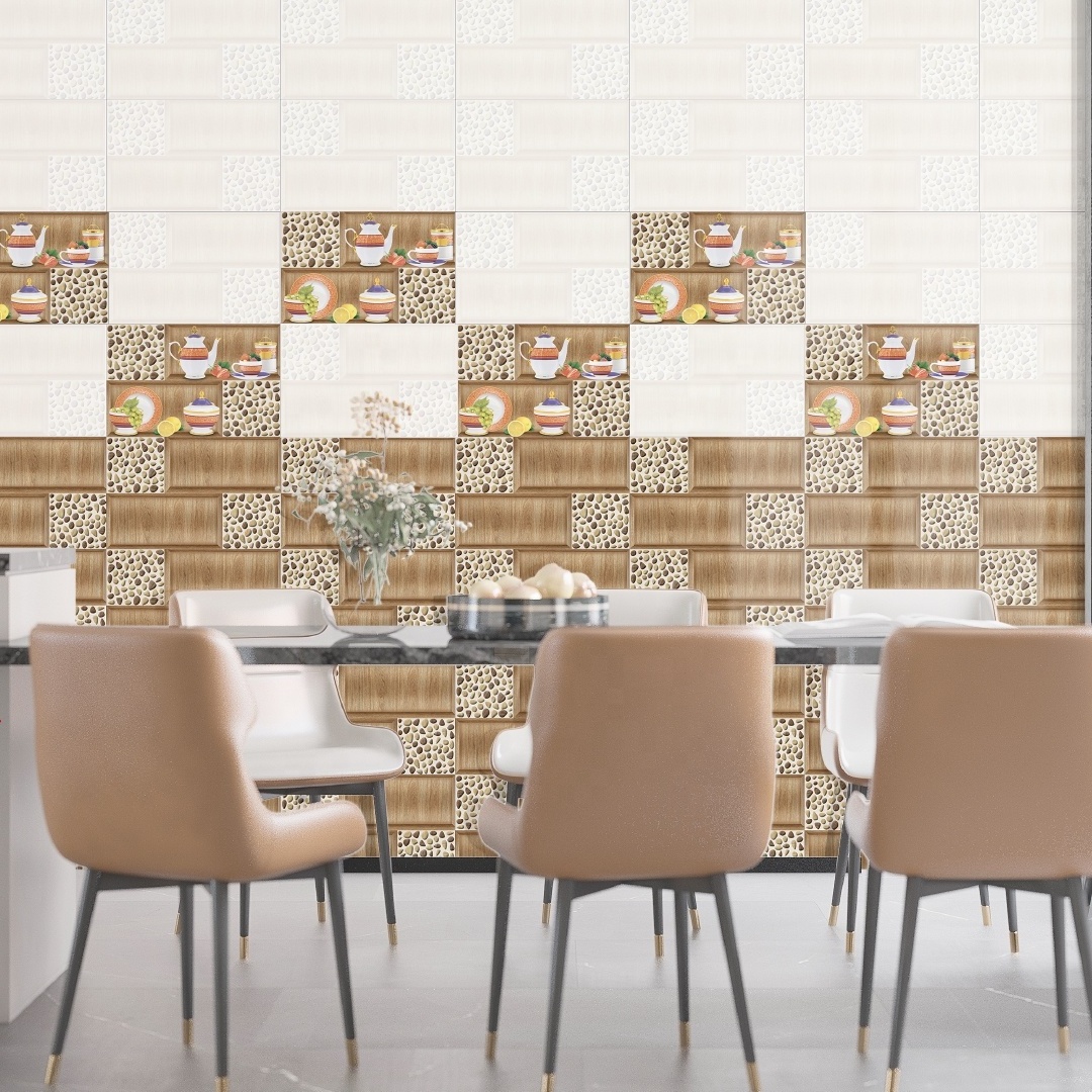 Excelling  Digital Ceramic Wall Tiles Size 30x45cm 300x450 mm Kitchen Tiles Finish Glossy Polished Vitrified Premium Wall Tiles