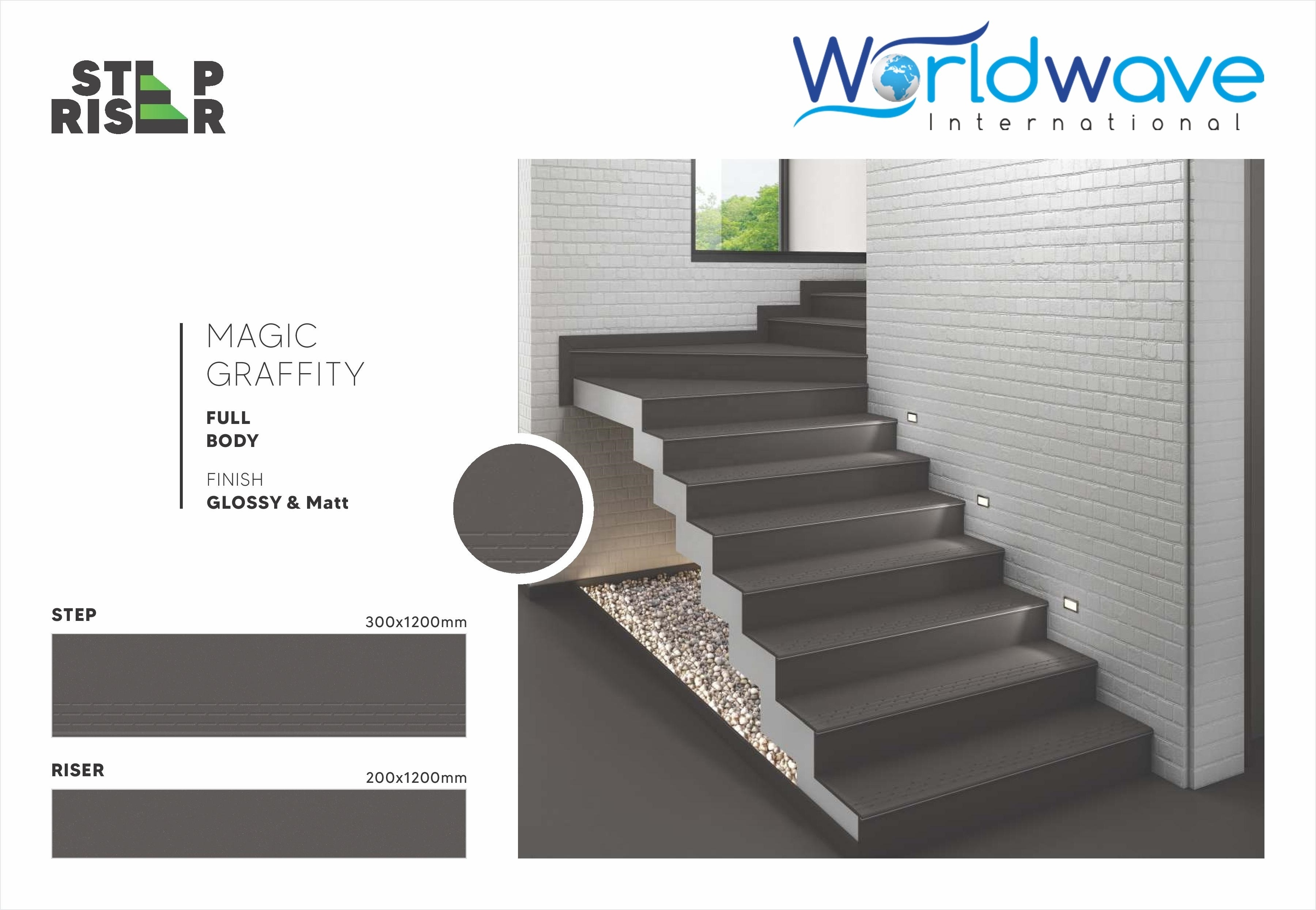 Step Tiles 30x120cm 20x120cm Riser Tiles Decorative Design Tiles Fully Body Vitrified Antiskid world of staircases Best Superior