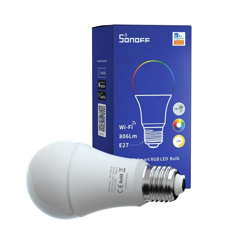 Sonoff B05-B-A60 WiFi Bulb E27 Dimmable RGB Lamp Bulbs For Smart Home Automation APP Control Led Dimmer Switch