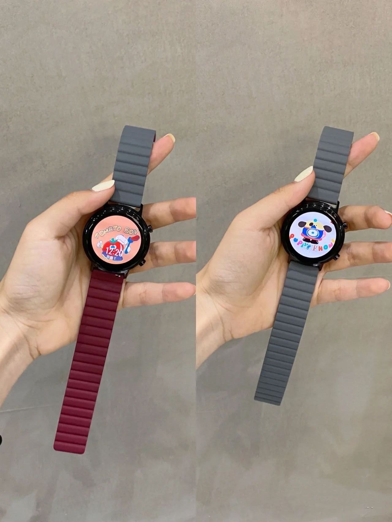 20mm 22mm Reversible Silicone Magnetic Strap Band for Samsung Smart Watch 4 5, Replacement Strap for Samsung Galaxy Watch