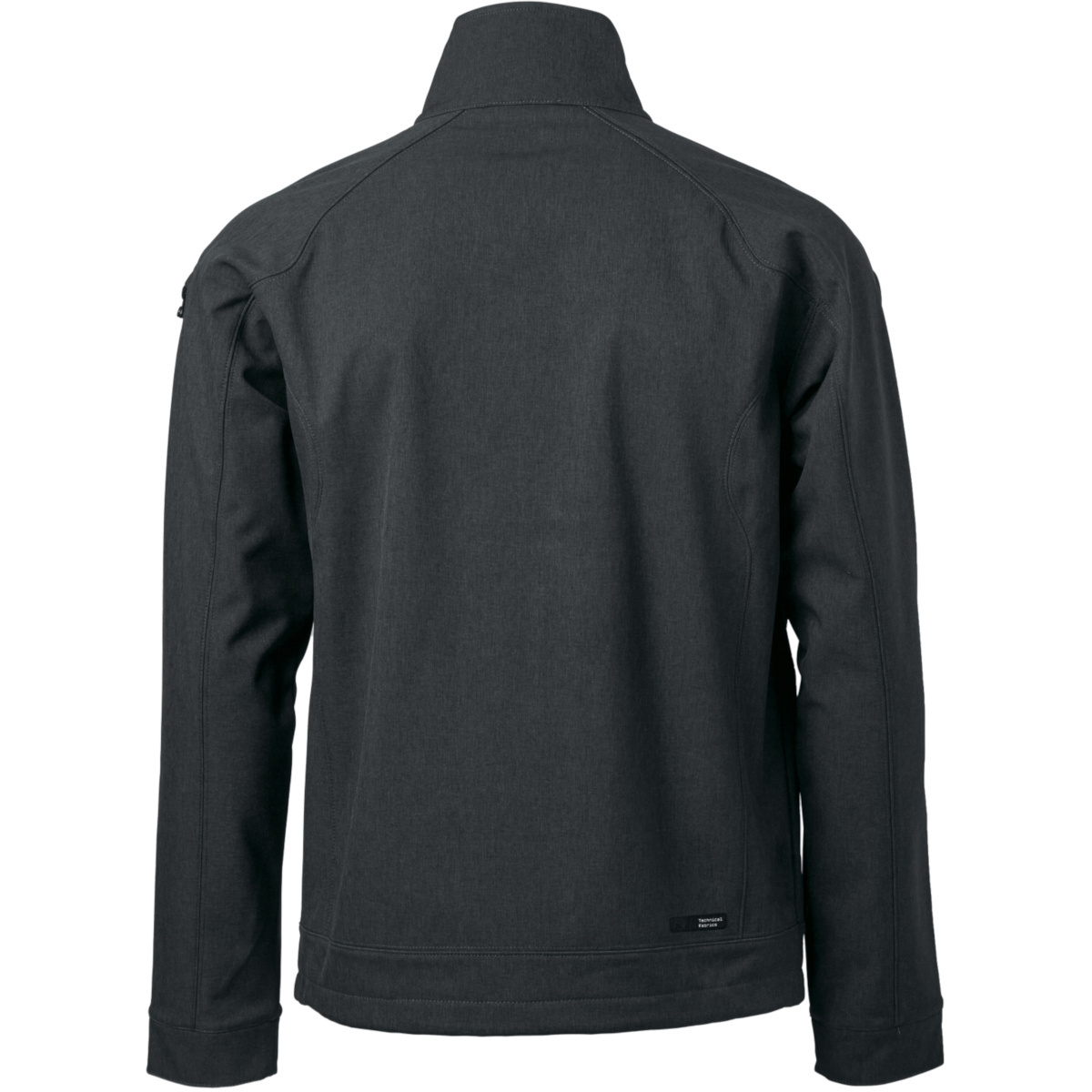 Mens 95% polyester 5% spandex upper arm zipper semi covered side pocket rubber wind placket smooth and soft softshell jacket