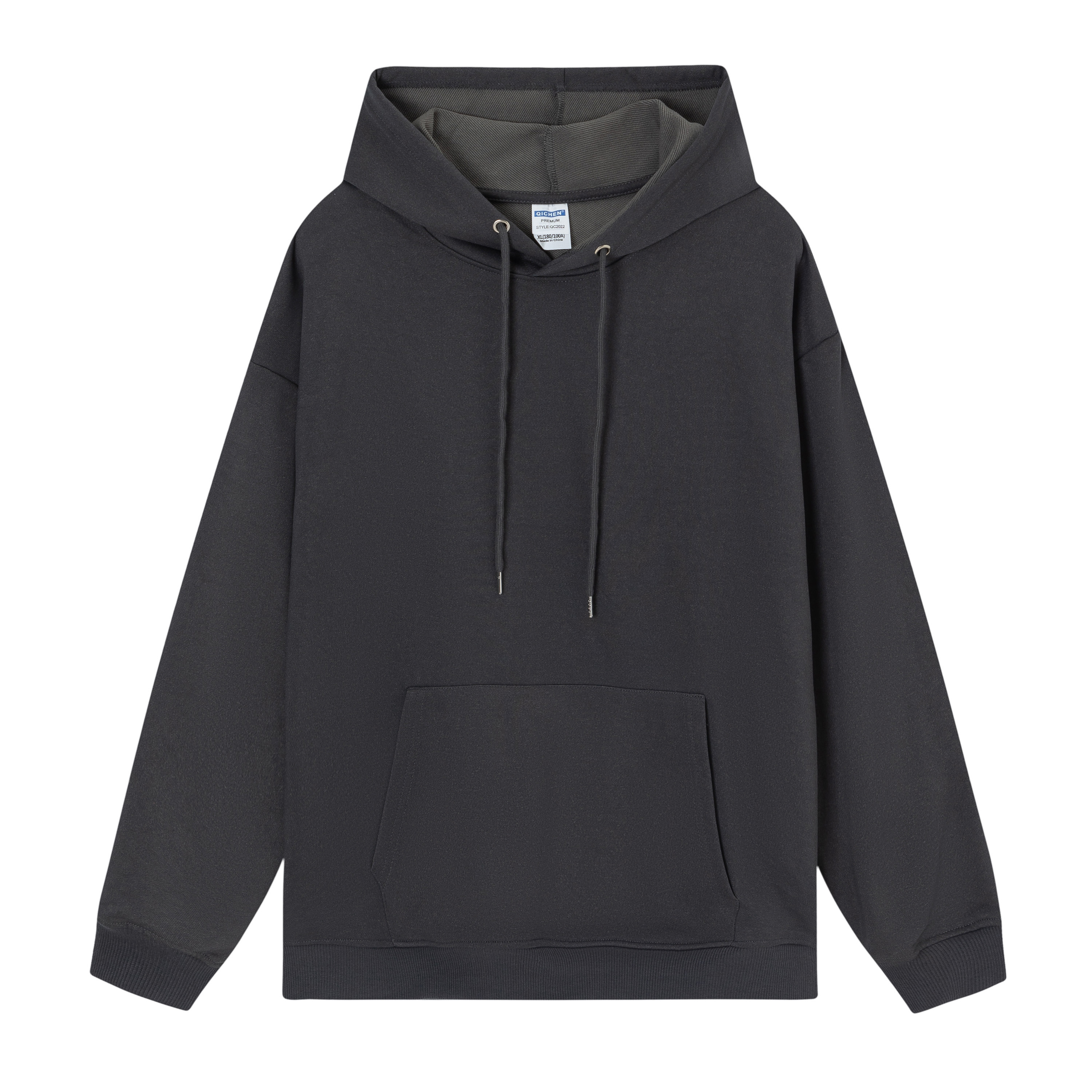 Mens 260gsm 100% cotton Super terry Regular Fit Lined hood with drawstring ties Kangaroo pouch pocket hoodie