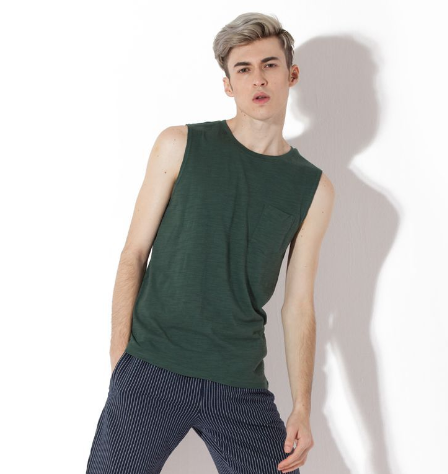 Unisex plain colors bamboo cotton sweat absorbing with left chest pocket fashion Factory direct sales sleeveless T-shirt Vest