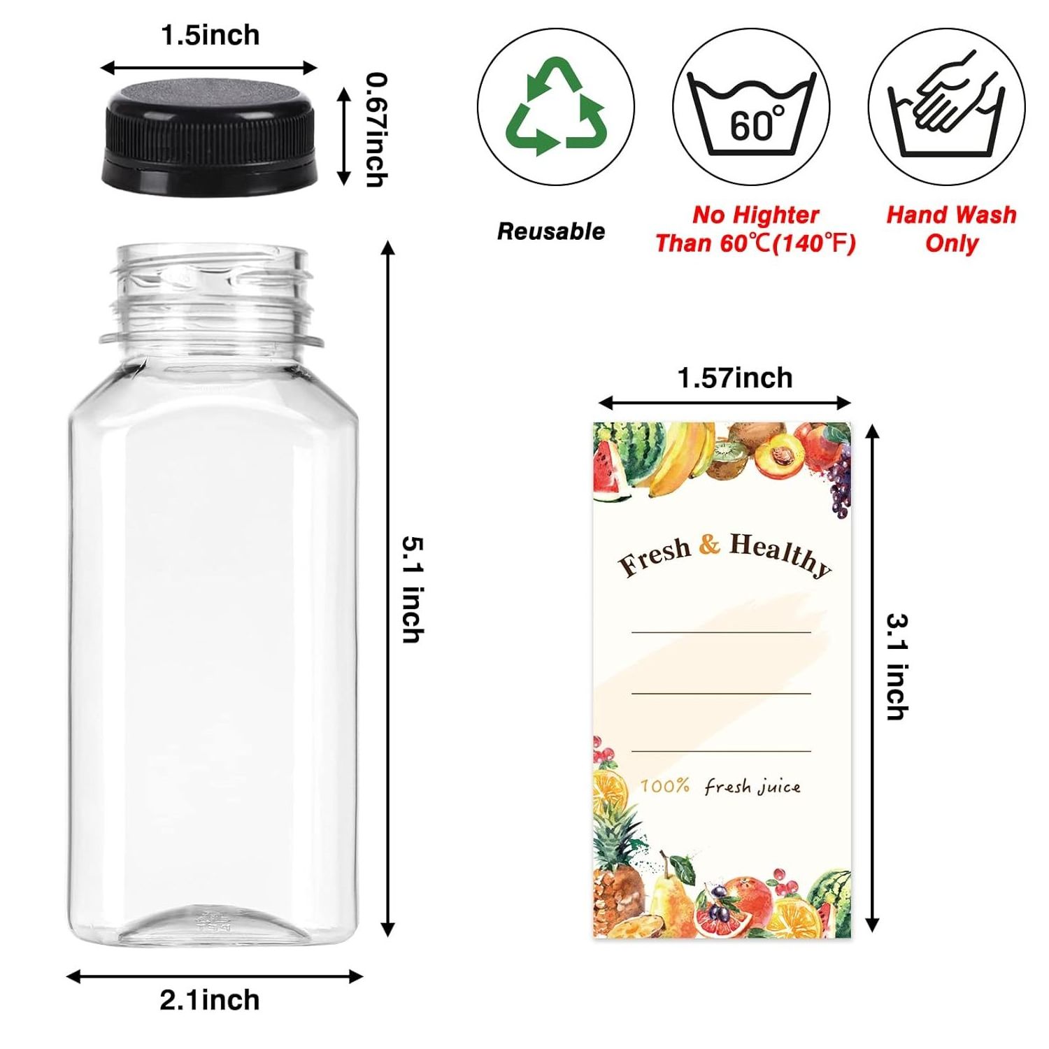 Cheapest Price Drinking Bottle For Juice Milk Water Coffee  Clear Plastic Juice Square Empty Bottles