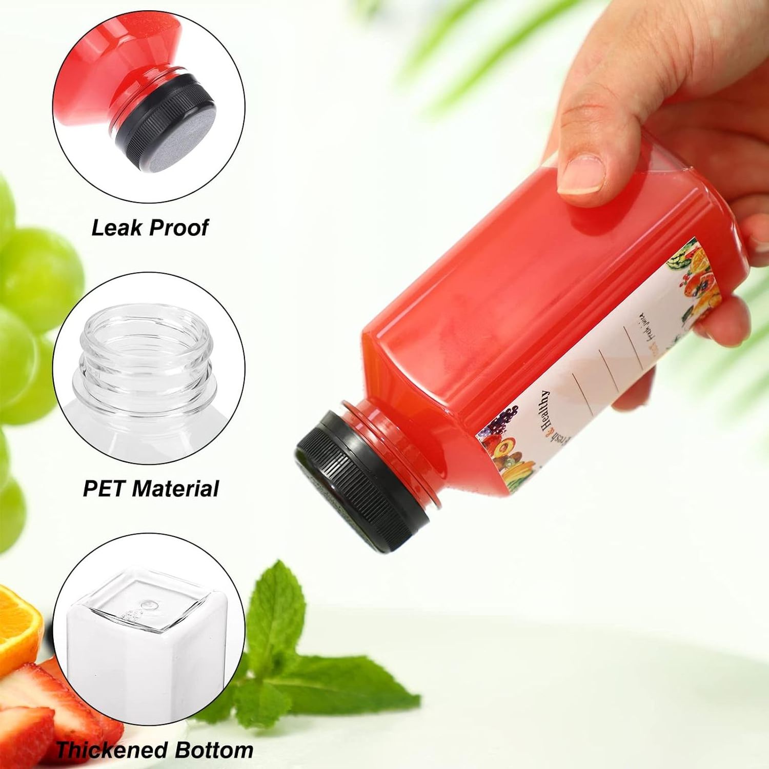 Cheapest Price Drinking Bottle For Juice Milk Water Coffee  Clear Plastic Juice Square Empty Bottles