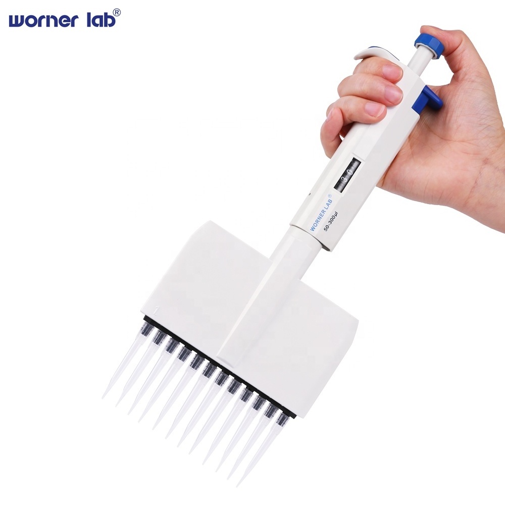 WORNER LAB wholesale 8 channel micropipette 300ul ,adjustable multichannel pipette