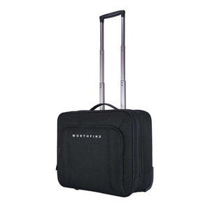 Worthfind Custom Oem Odm Polyester Black Durable Suitcase Luggage Business Mini Travel Trolley Bag