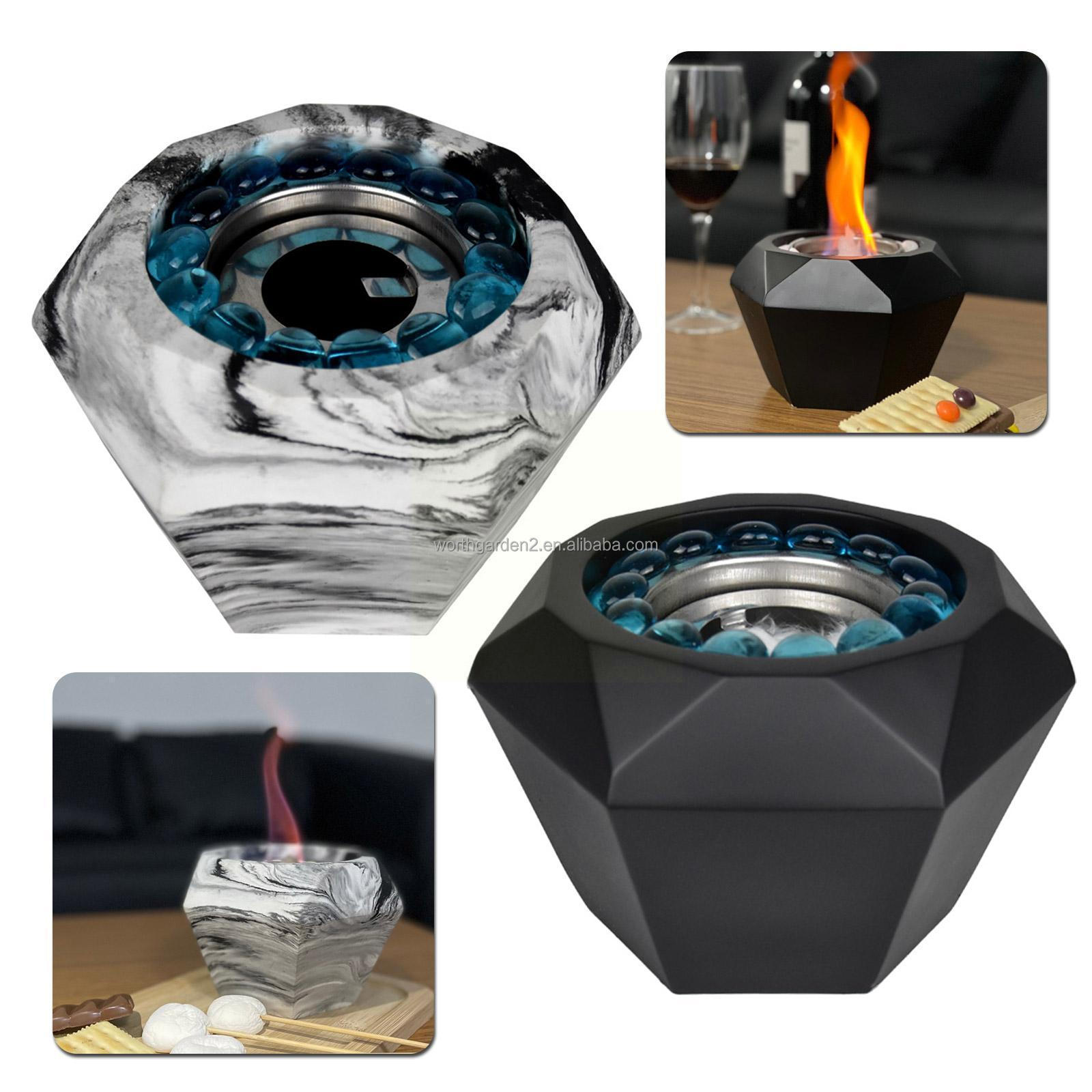 Camping Indoor Mini Garden Portable Table Top Concrete Ethanols Smokeless Outdoor Marble Tabletop Fire Pit