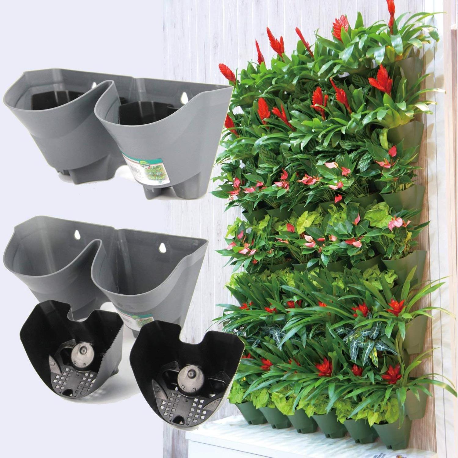 Factory wholesale two pockets hanging wall vertical garden planter