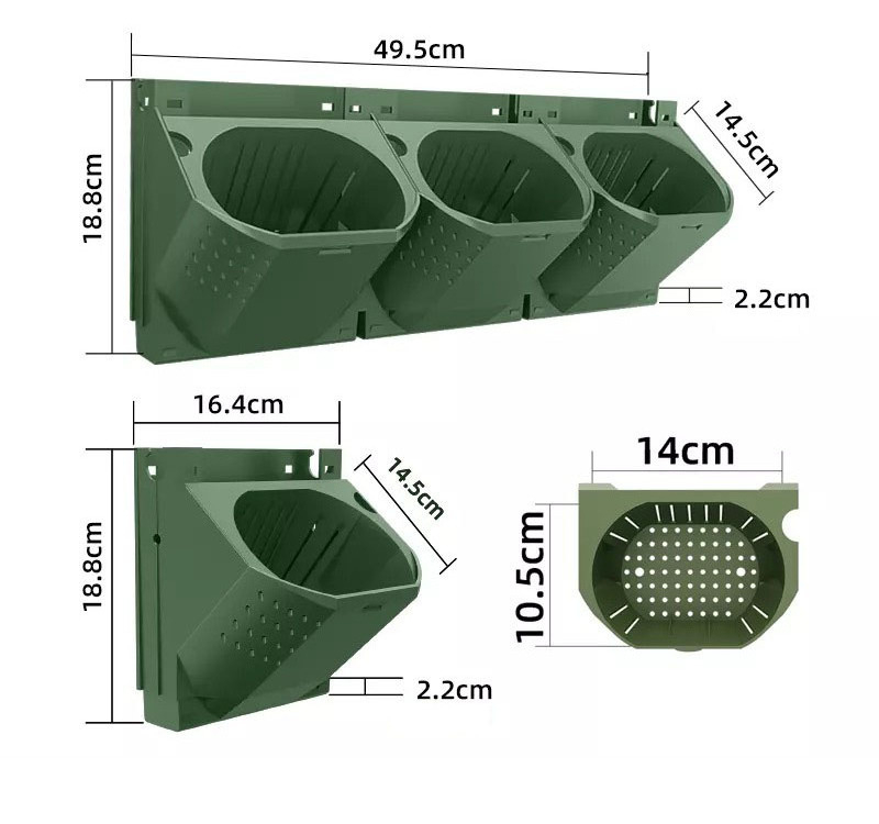 Decorative Plastic Pot Self Watering Living Green Vertical Wall planter