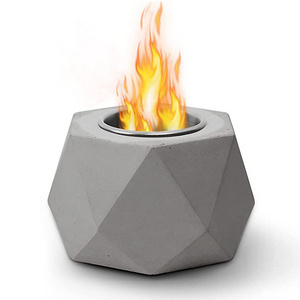 Fire Bowl Deco Freestanding Concrete Tabletop Outdoor Indoor Mini Portable Ethanols Table Top Fire Pit Bowl