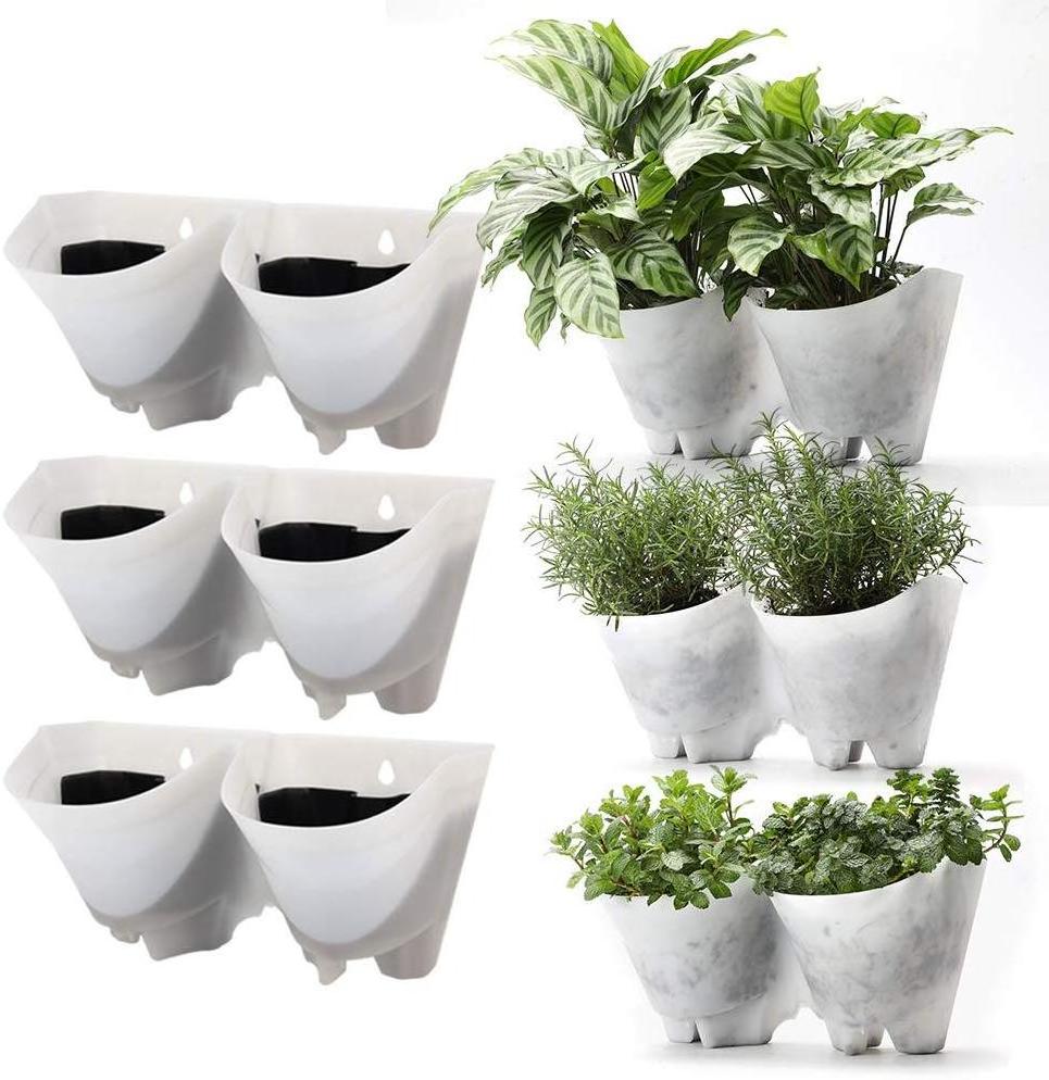 Factory wholesale two pockets hanging wall vertical garden planter