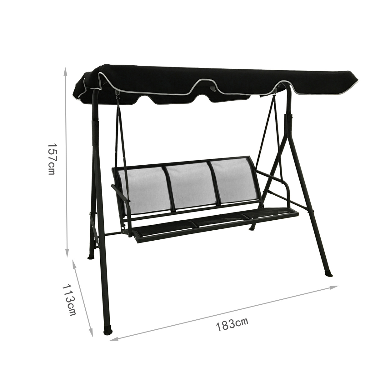 New Design Hot Selling Seat Aluminum Garden Hanging Chair Outdoor Furniture Patio Swing Chair With Canopy