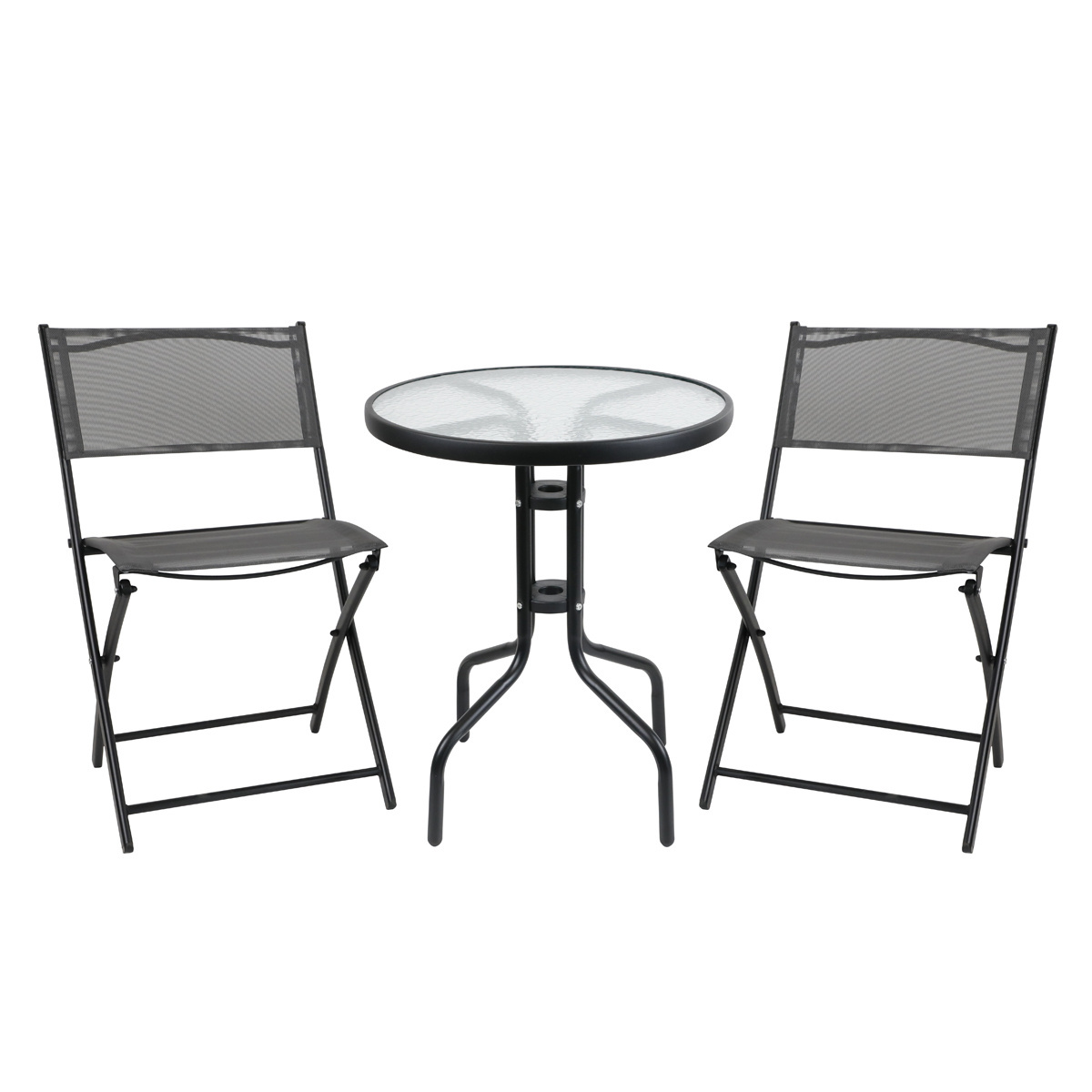 3 Pieces Outdoor Garden Bistro Table Conversational Dining Furniture Patio Set For Sale