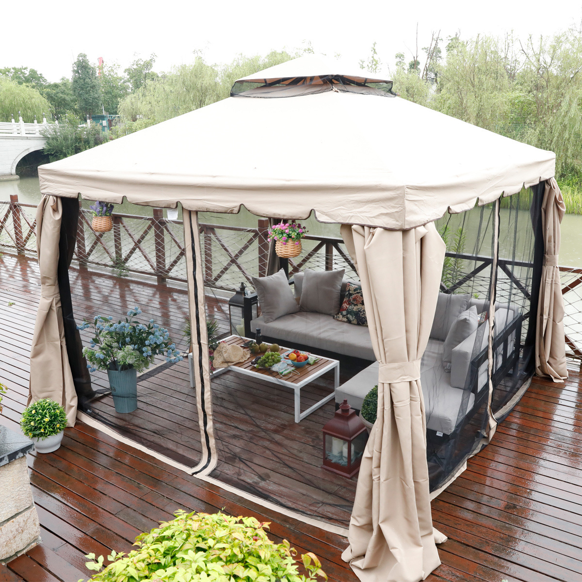 Outdoor Metal Roman gazebo Canopy Tent Patio Cheap Manufacturers Pergola Garden Tents Gazebo