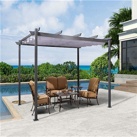 Garden Furniture Roof Grape Rock Canopy Patio Gazebo 3x3 Metal Frame Outdoor Pergola