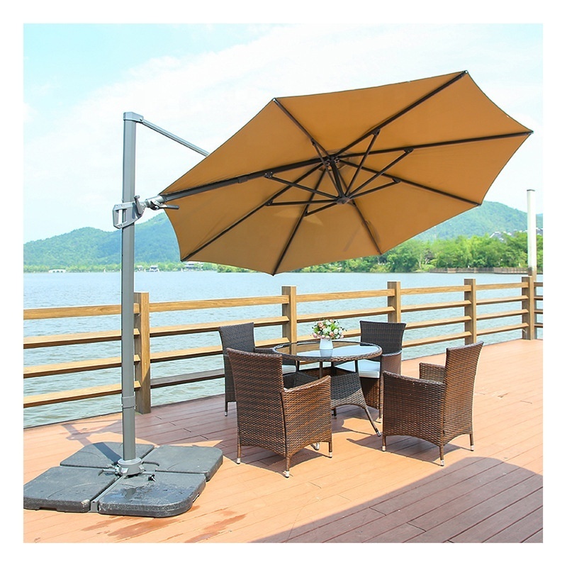 Heavy Duty Sun Umbrella Large Cantilever Windproof Table Patio Umbrella Outdoor for Garden Deck Pool