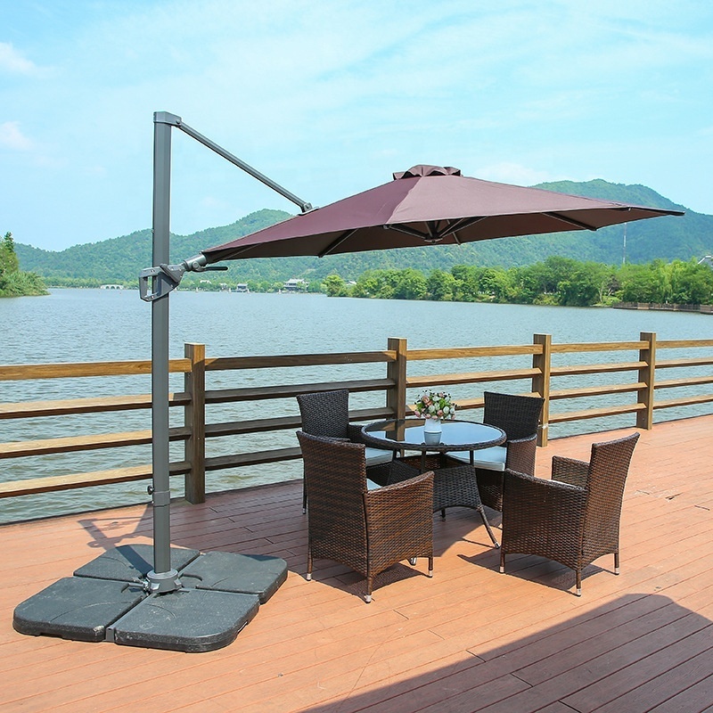 Heavy Duty Sun Umbrella Large Cantilever Windproof Table Patio Umbrella Outdoor for Garden Deck Pool