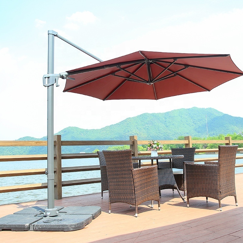 Heavy Duty Sun Umbrella Large Cantilever Windproof Table Patio Umbrella Outdoor for Garden Deck Pool