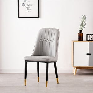 Wholesale White Black  Nordic Restaurant Hotel Upholstered Leather Modern Room Dining Chair For Sale