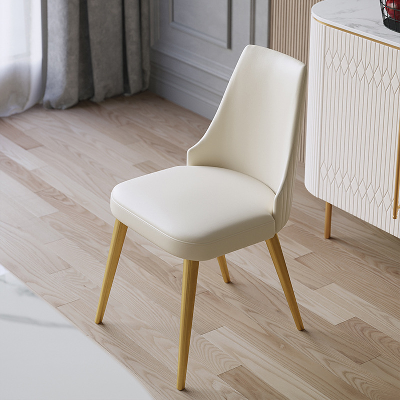 White Nordic Dining Chair Gold Legs Metal Luxury Velvet Modern Dining Room Chair