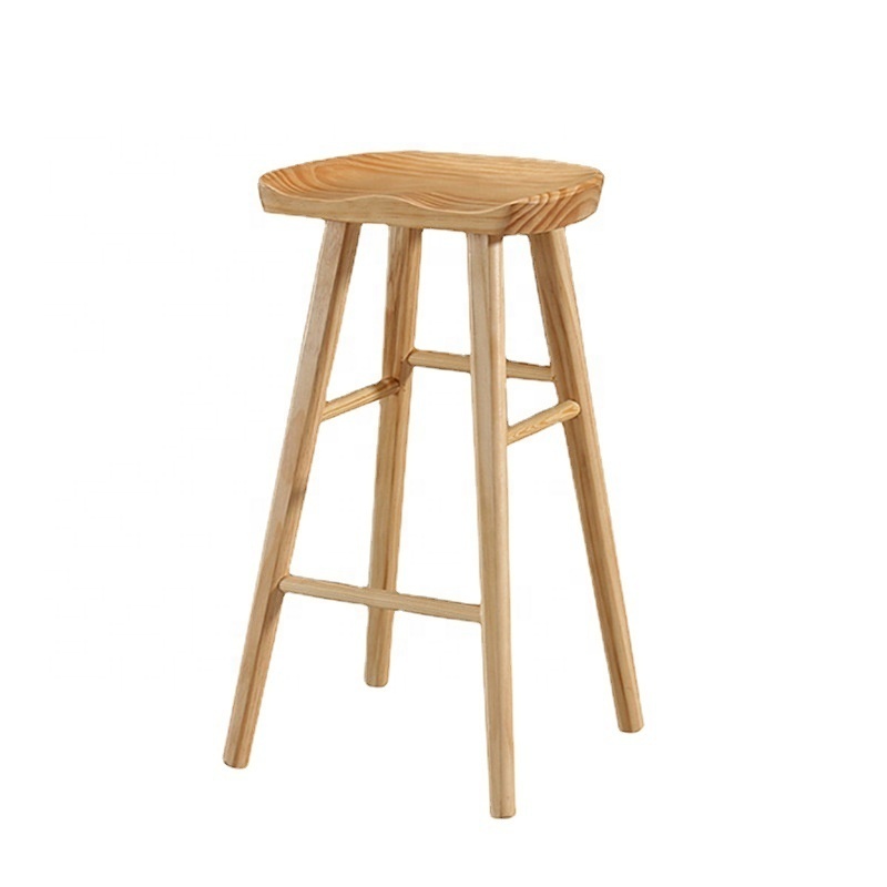 Restaurant Wooden Apple Chair Indoor Nordic Coffee Dinning Bar Chair For kitchen Counter