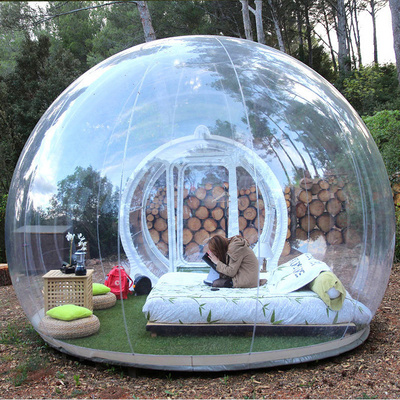 PVC Plastic Outdoor  Hotel Inflatable Glamping Geodesic Igloo House Clear Camping Bubble Big Dome Tent