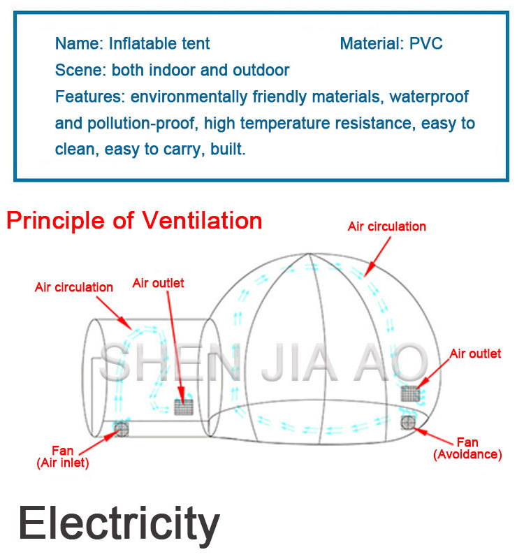 PVC Plastic Outdoor  Hotel Inflatable Glamping Geodesic Igloo House Clear Camping Bubble Big Dome Tent