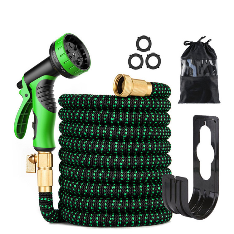 25FT 50FT 75FT 100FT double latex tube lightweight magic expandable garden watering hose with 10 function spray gun