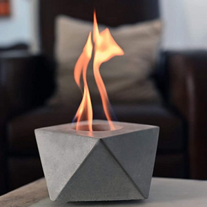 Light Concrete Smokeless Bio Ethanol Portable Campfire Indoor Mini Tabletop Fire Pit