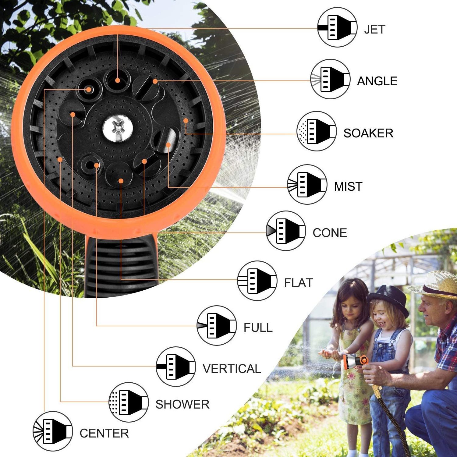 25FT 50FT 75FT 100FT double latex tube lightweight magic expandable garden watering hose with 10 function spray gun