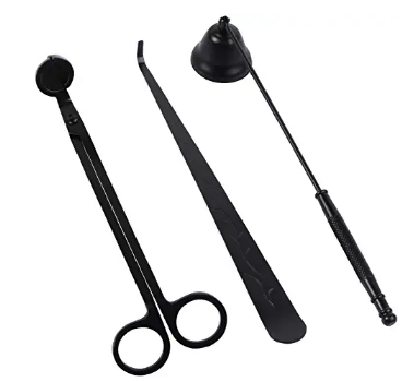 3pcs Garden Custom Accessories Scissors Tool Cutter Care Set Black Candle Wick Trimmer Kit